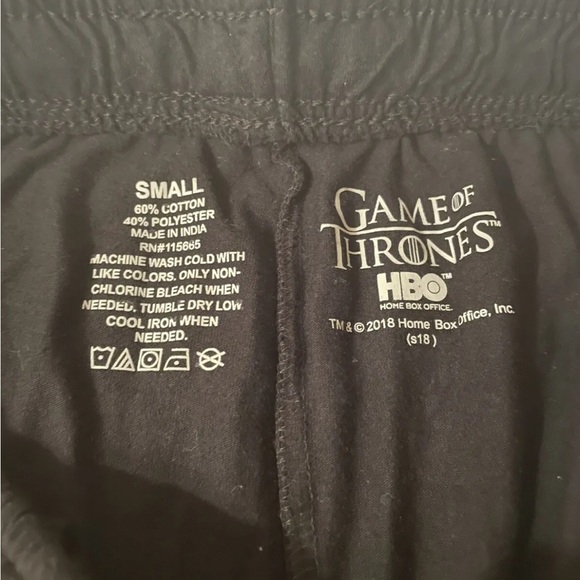 Game Of Thrones Men's Size Small Black Pajama Lounge Pants With Pockets HBO - Picture 4 of 5
